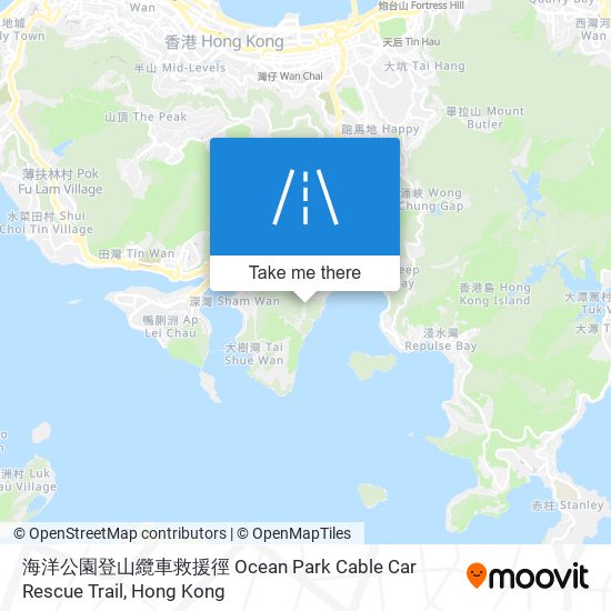 海洋公園登山纜車救援徑 Ocean Park Cable Car Rescue Trail map