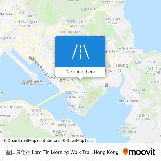 藍田晨運徑 Lam Tin Morning Walk Trail map