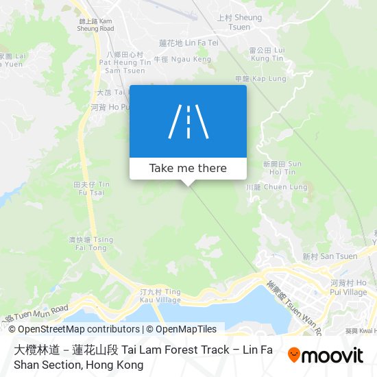 大欖林道－蓮花山段 Tai Lam Forest Track – Lin Fa Shan Section map