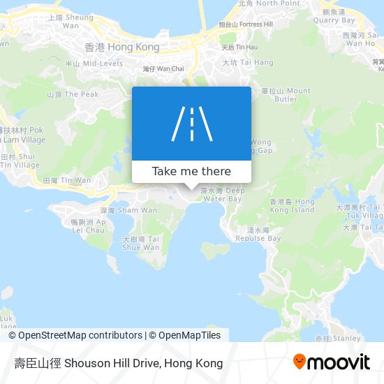 壽臣山徑 Shouson Hill Drive map