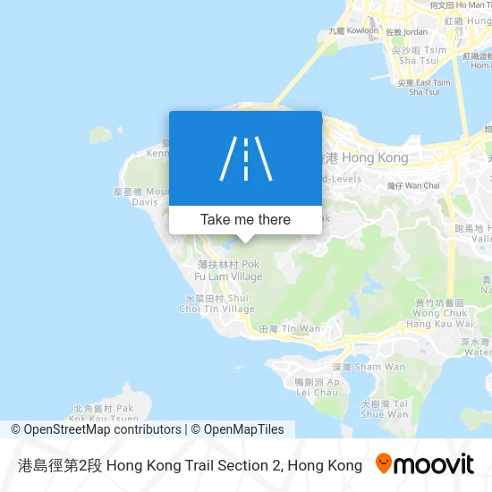 港島徑第2段 Hong Kong Trail Section 2 map