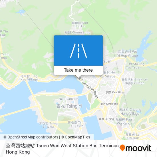 荃灣西站總站 Tsuen Wan West Station Bus Terminus map