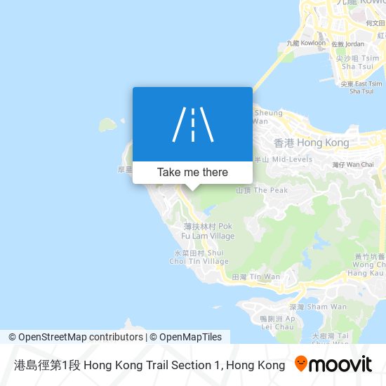 港島徑第1段 Hong Kong Trail Section 1 map