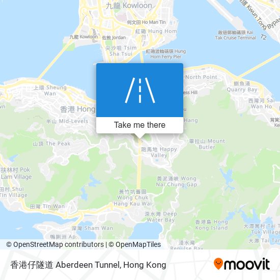 香港仔隧道 Aberdeen Tunnel map