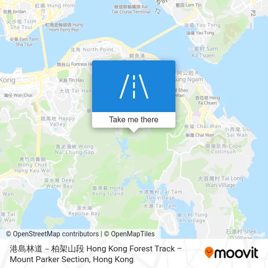 港島林道－柏架山段 Hong Kong Forest Track – Mount Parker Section地圖