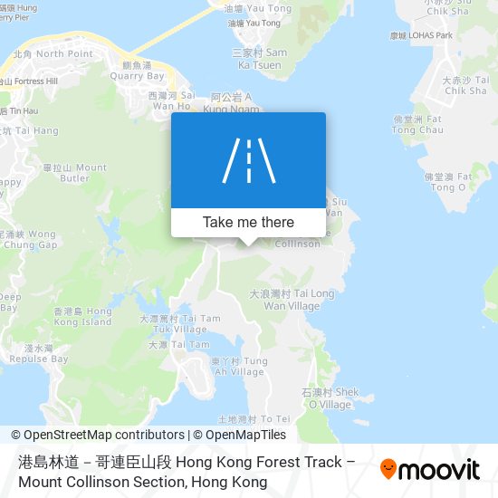 港島林道－哥連臣山段 Hong Kong Forest Track – Mount Collinson Section地圖