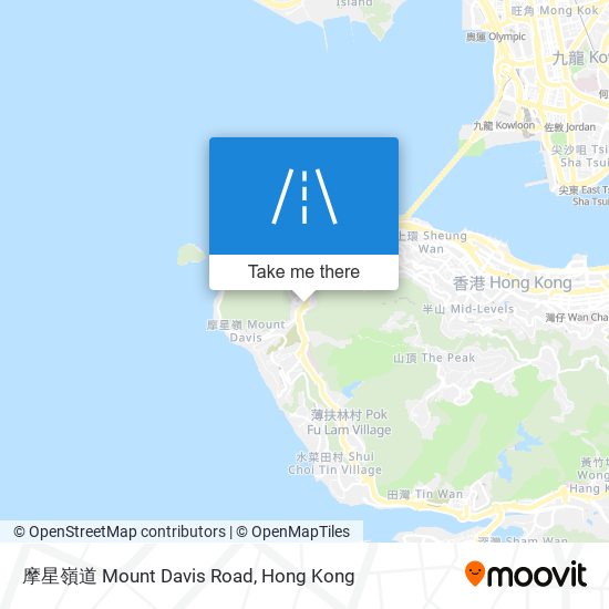 摩星嶺道 Mount Davis Road map