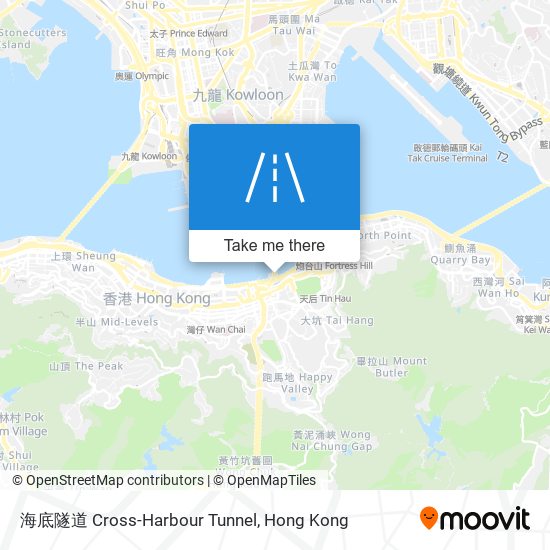 海底隧道 Cross-Harbour Tunnel地圖