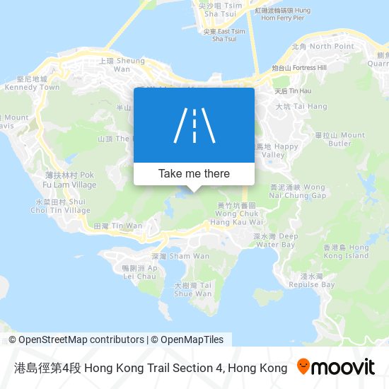 港島徑第4段 Hong Kong Trail Section 4 map