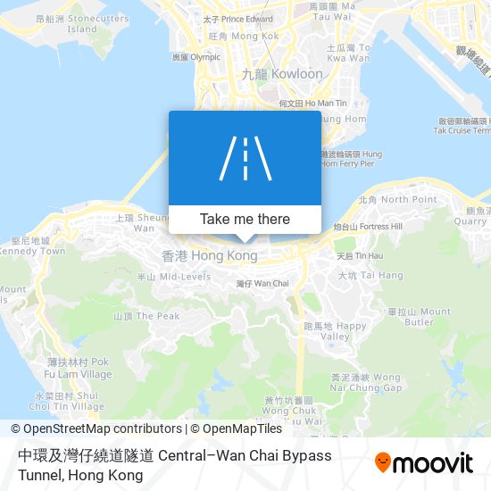 中環及灣仔繞道隧道 Central–Wan Chai Bypass Tunnel map