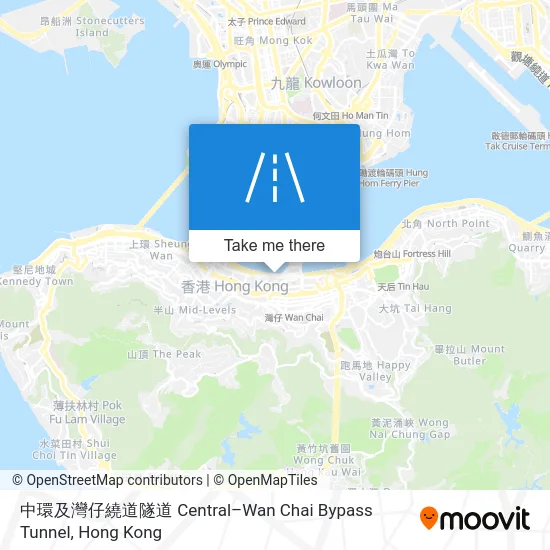 中環及灣仔繞道隧道 Central–Wan Chai Bypass Tunnel map