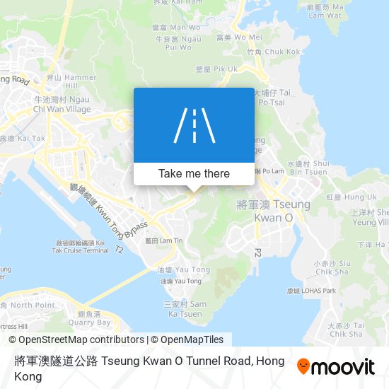 將軍澳隧道公路 Tseung Kwan O Tunnel Road地圖