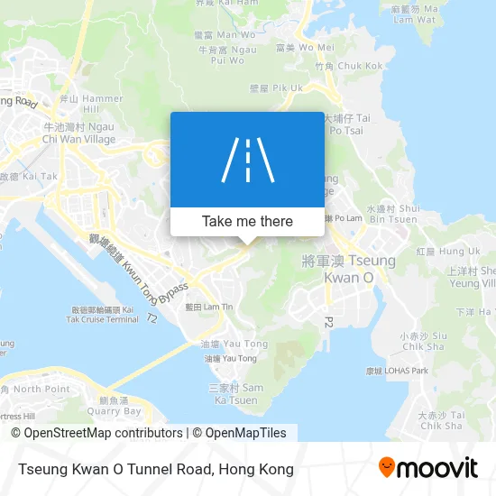 Tseung Kwan O Tunnel Road map