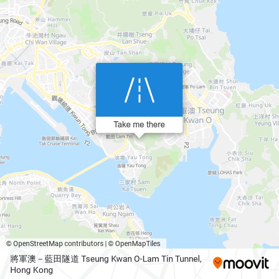 將軍澳－藍田隧道 Tseung Kwan O-Lam Tin Tunnel map