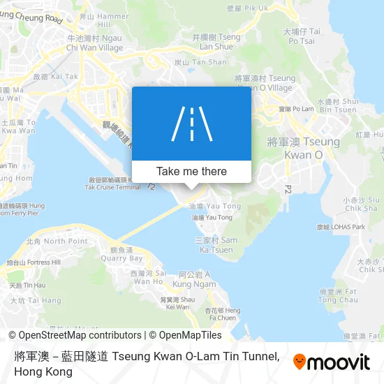 將軍澳－藍田隧道 Tseung Kwan O-Lam Tin Tunnel map