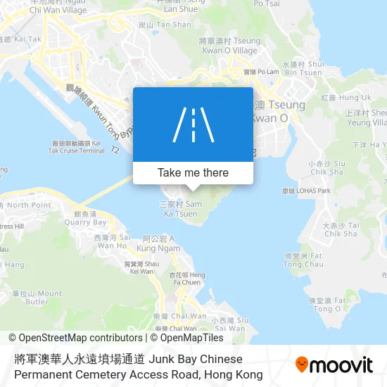 將軍澳華人永遠墳場通道 Junk Bay Chinese Permanent Cemetery Access Road map
