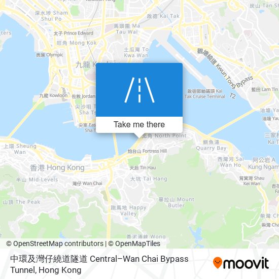 中環及灣仔繞道隧道 Central–Wan Chai Bypass Tunnel map