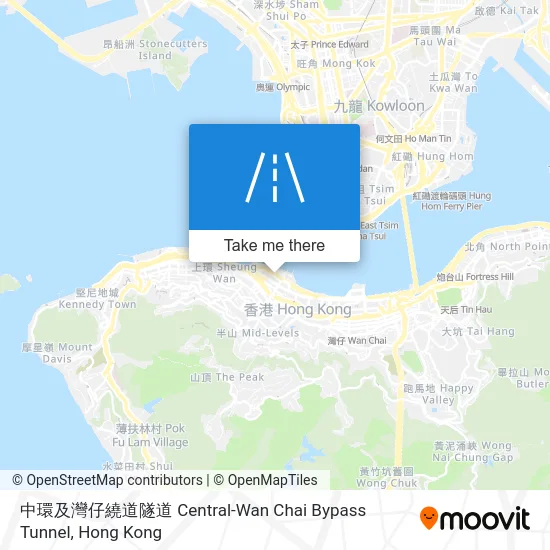 中環及灣仔繞道隧道 Central-Wan Chai Bypass Tunnel map