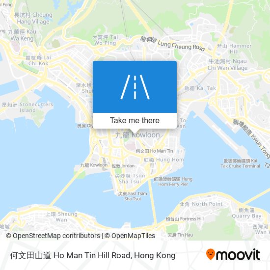 何文田山道 Ho Man Tin Hill Road map