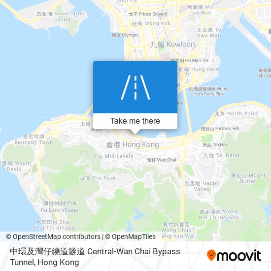 中環及灣仔繞道隧道 Central-Wan Chai Bypass Tunnel map