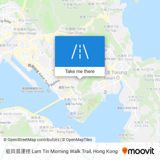 藍田晨運徑 Lam Tin Morning Walk Trail map