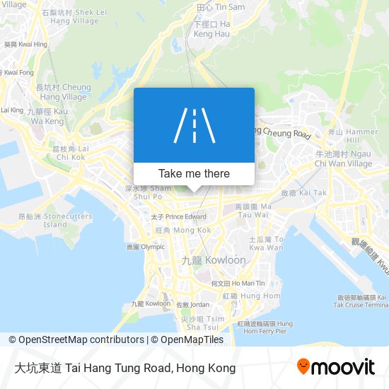 大坑東道 Tai Hang Tung Road map