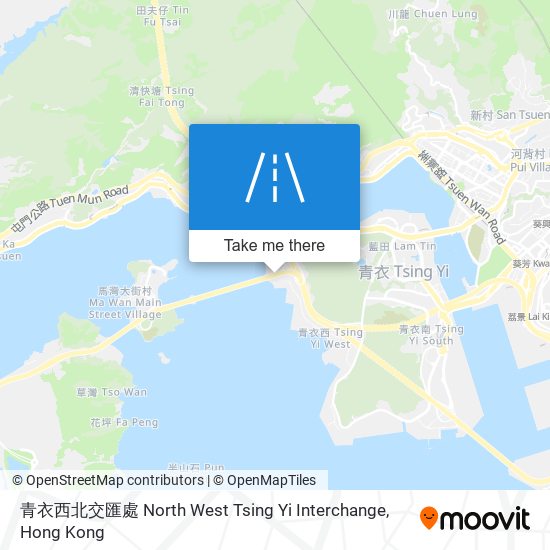 青衣西北交匯處 North West Tsing Yi Interchange map