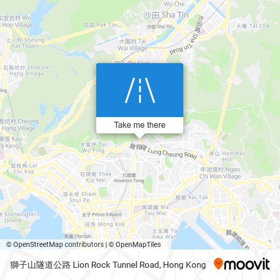 獅子山隧道公路 Lion Rock Tunnel Road map