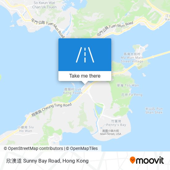 欣澳道 Sunny Bay Road map