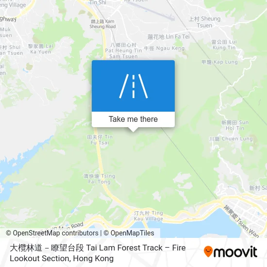 大欖林道－瞭望台段 Tai Lam Forest Track – Fire Lookout Section地圖