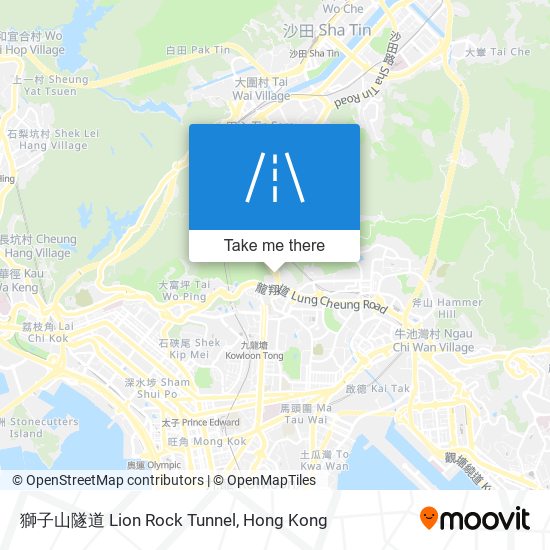 獅子山隧道 Lion Rock Tunnel map