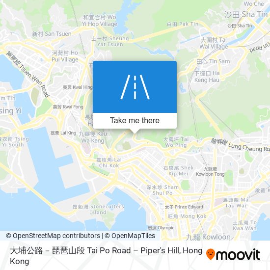 大埔公路－琵琶山段 Tai Po Road – Piper's Hill map