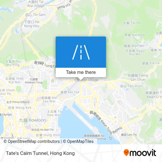 大老山隧道 Tate's Cairn Tunnel map
