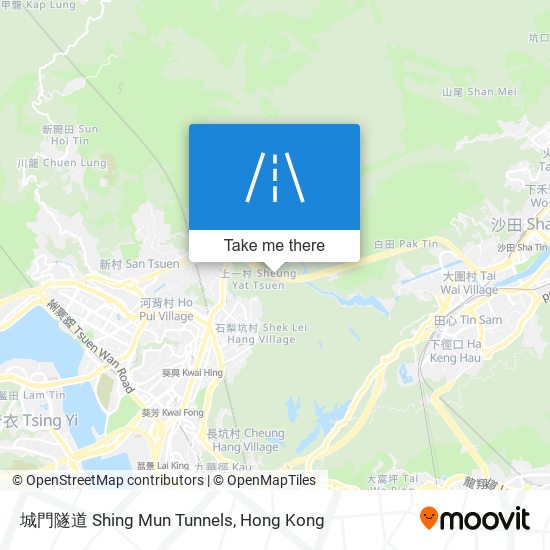 城門隧道 Shing Mun Tunnels map