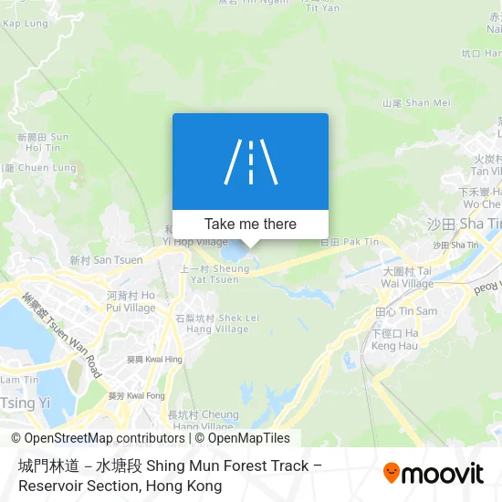 城門林道－水塘段 Shing Mun Forest Track – Reservoir Section map
