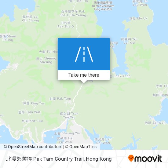 北潭郊遊徑 Pak Tam Country Trail map