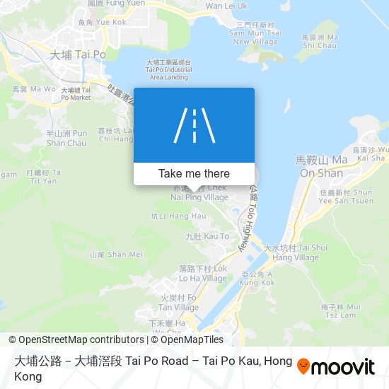 大埔公路－大埔滘段 Tai Po Road – Tai Po Kau map