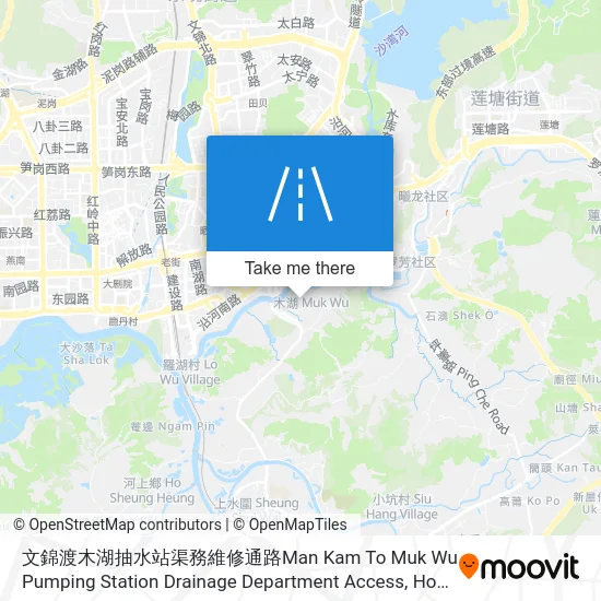 文錦渡木湖抽水站渠務維修通路Man Kam To Muk Wu Pumping Station Drainage Department Access地圖
