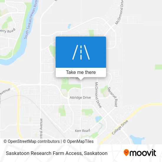 Saskatoon Research Farm Access map