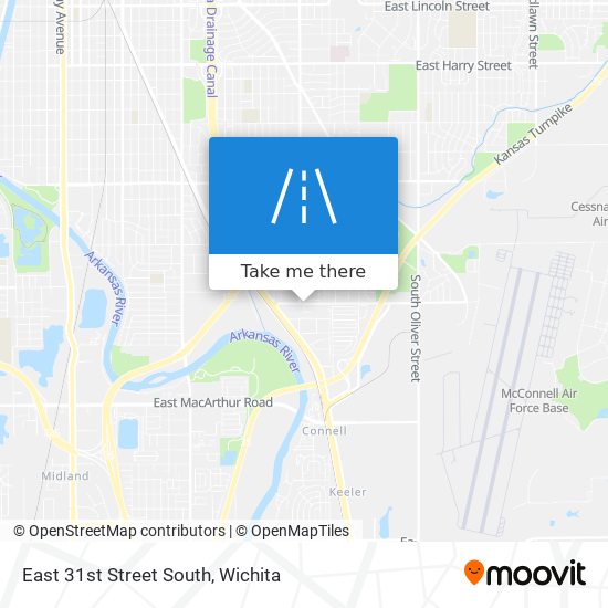 East 31st Street South map