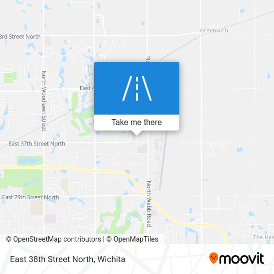 East 38th Street North map