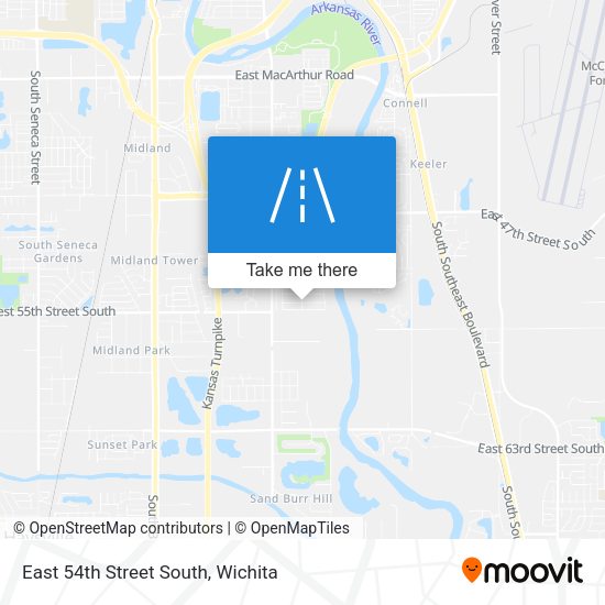 East 54th Street South map