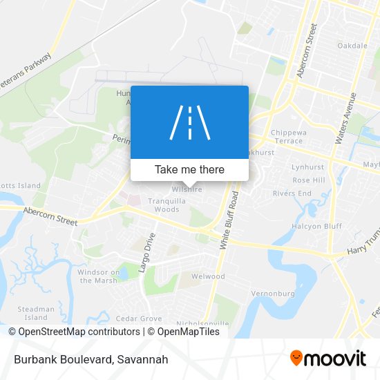 Burbank Boulevard map