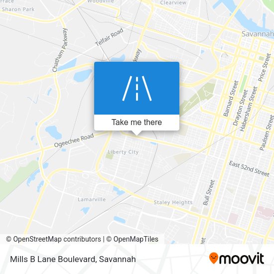 Mapa de Mills B Lane Boulevard