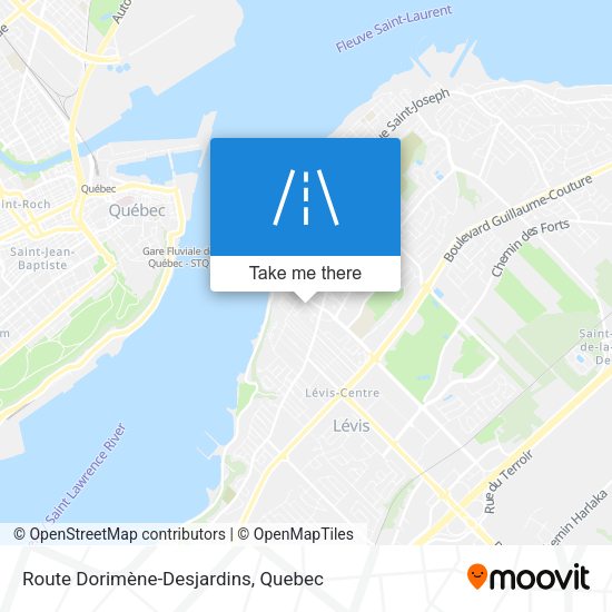 Route Dorimène-Desjardins map