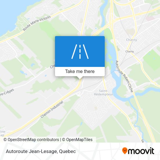 Autoroute Jean-Lesage map