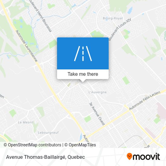 Avenue Thomas-Baillairgé map
