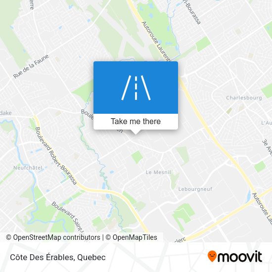 Côte Des Érables map