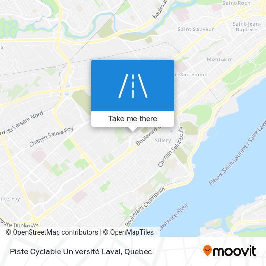 Piste Cyclable Université Laval map