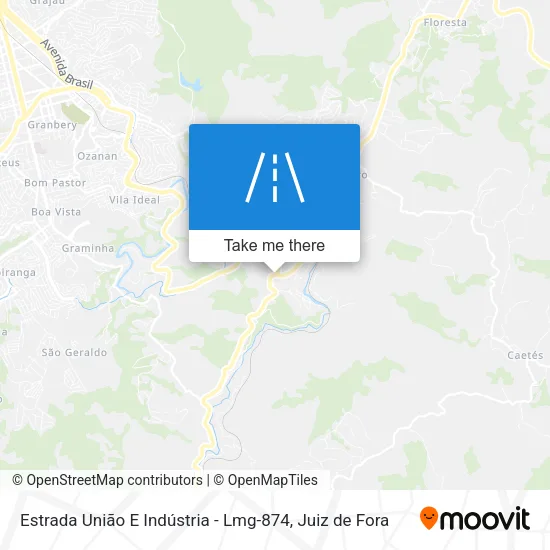Estrada União E Indústria - Lmg-874 map